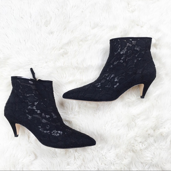 Kate Spade Ankle Boots Stan Black Lace size 6.5
